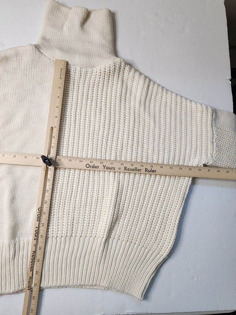 Topshop Cream Knitted Roll Neck Sweater Womens 4-6 Cream Mixed Stitch - Picture 3 of 7